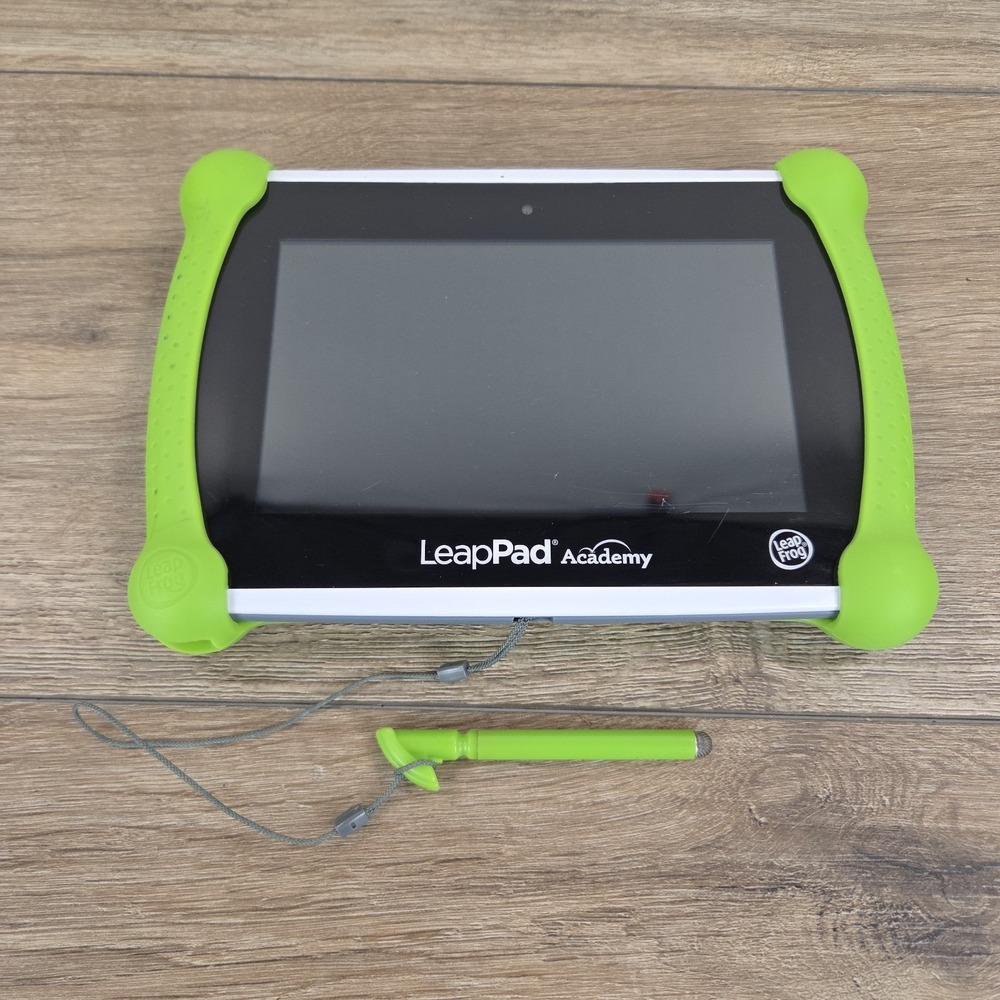 LeapFrog LeapPad Academy Kids Learning Tablet Green Bumper Model 6022 Tested